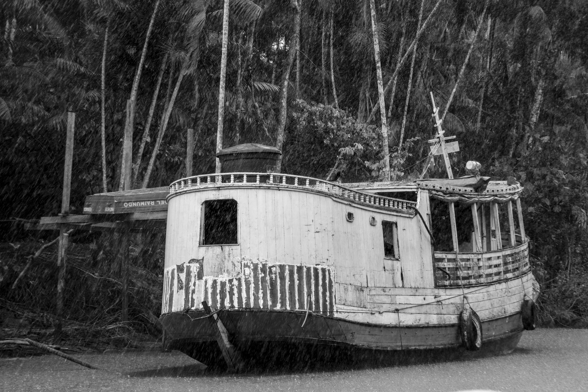 Boat in the rain
