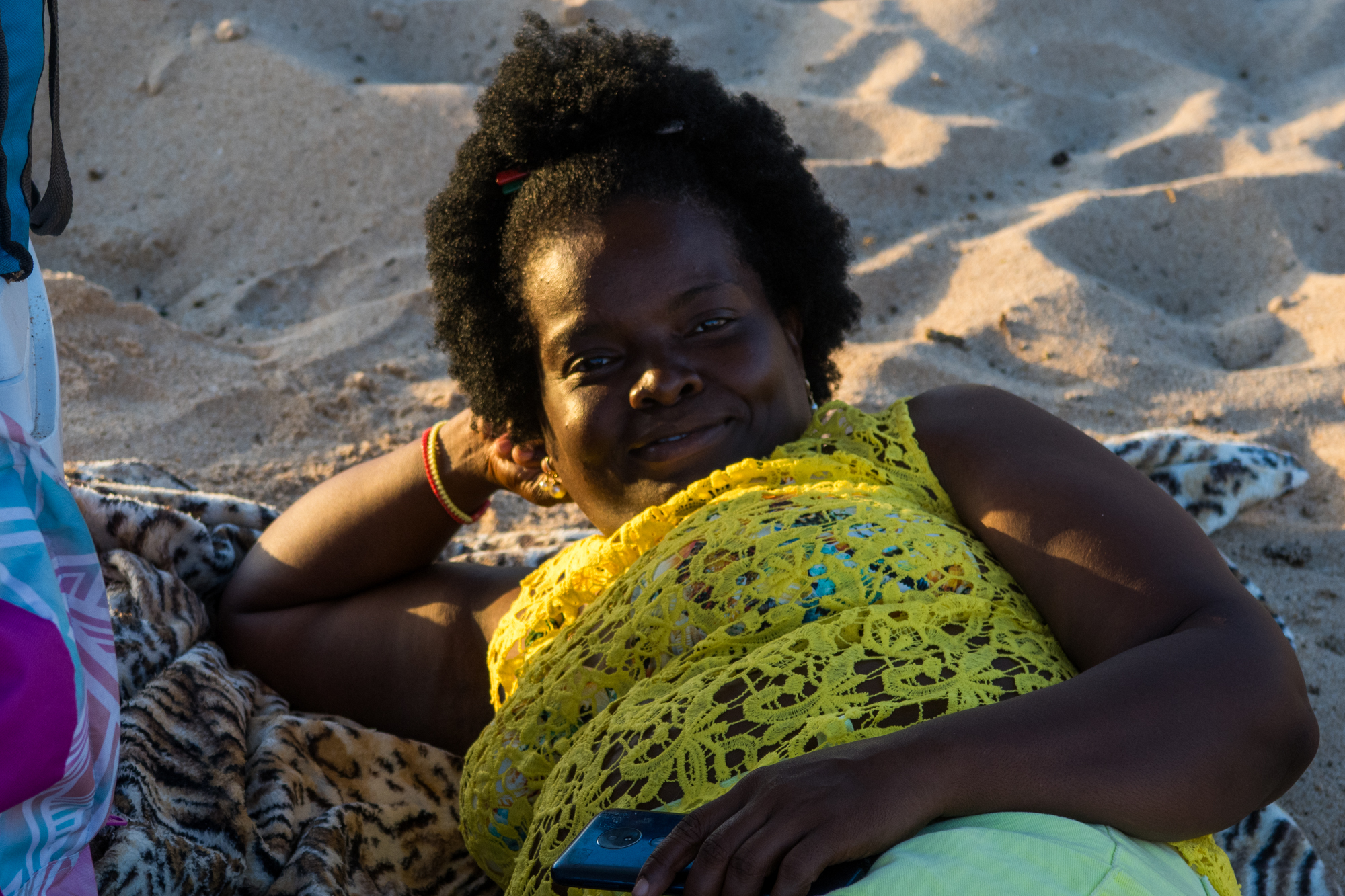 Woman in yellow blouse